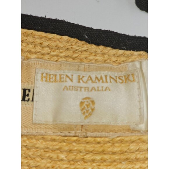 Helen Kaminsk Women's Natural & Black Mita Packable Raffia Visor One Size 2718 - Picture 6 of 14